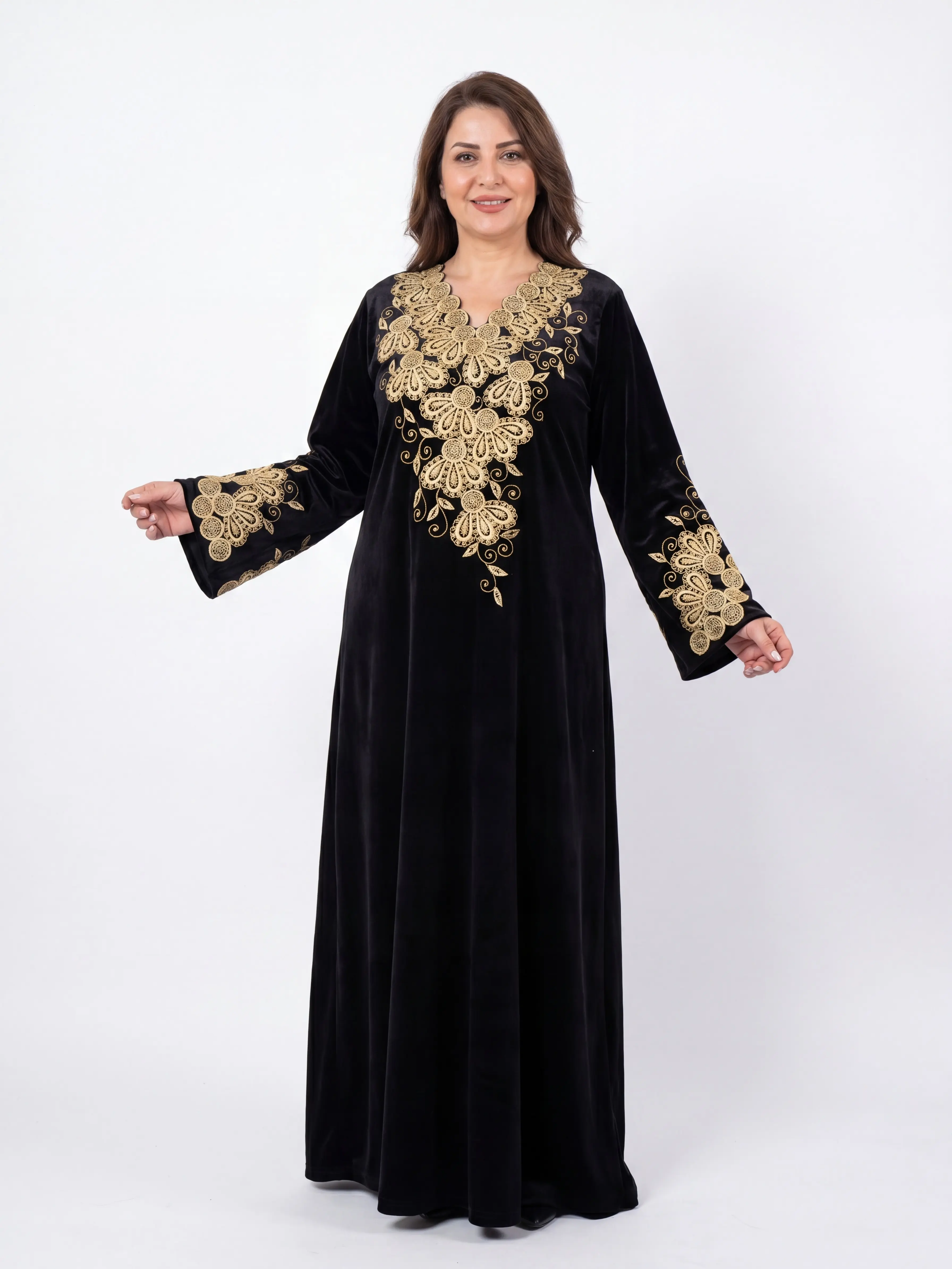Rasha Abaya - Women's Embrodiered Abaya, Traditional Dress, Perfect for Eid Dress, Ramadan, Gifts for Her