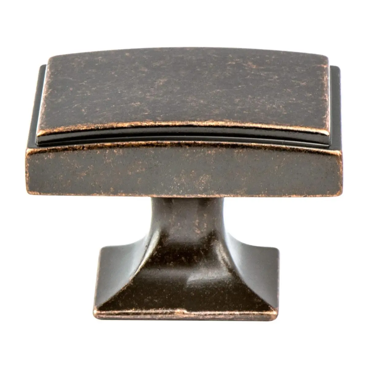 Berenson Hearthstone Door Knob - Handle Doorknobs with 1.562 in. Height, Long Weathered Verona Bronze Finish, Geometric Shapes, Thick Design Elements