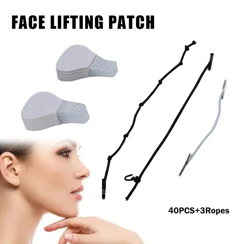 40Pcs Neck Eye Double Chin Lift V Shape Tapes Makeup Facelifting Skin Firming Elasticity Patch AdhesivesInstant Invisible Face Stickers Water Proof