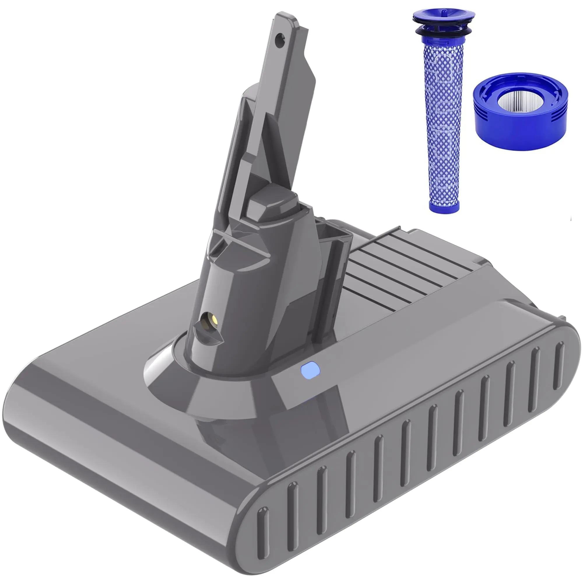 21.6V 6.0Ah V8 Replacement Battery — Compatible with Dyson V8 Li-ion Battery (Model: 215681 / 967834-05), V8 Fluffy, and V8 Cordless Handheld Vacuums; Compatible with SV10, V8 Absolute, V8 Animal, V8 Motorhead.