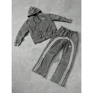 Two-Piece Set Men's Star Print Zip Up Hoodie & Pants, Regular Fit Casual Long Sleeve Hooded Sweatshirt & Jogger Pants for Daily Wear, Men's Two-piece for All Seasons, Fall outfit(Sheets)