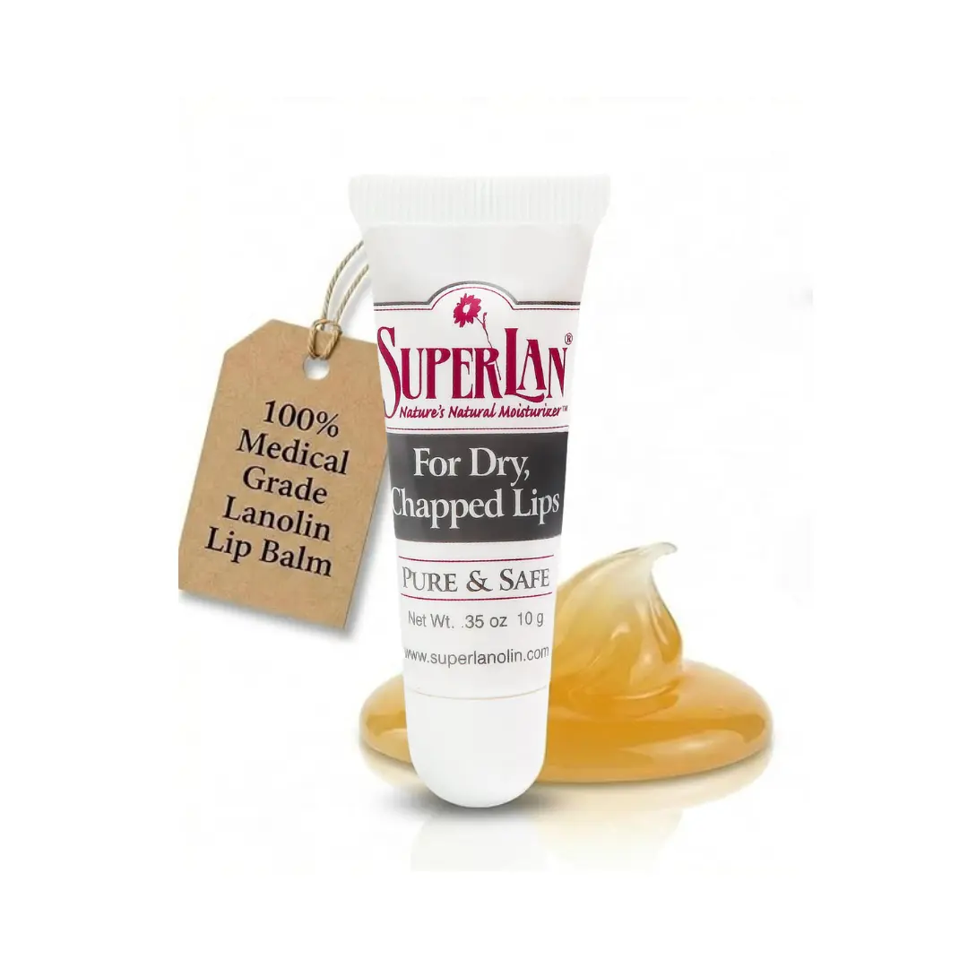 Organic Lanolin Lip Balm For Dry, Cracked, Chapped Lips. Natural Lip Moisturizer With Ultra-Pure Medical Grade Lanolin & Jojoba Oil Hypoallergenic - Chapstick for Men Women & Children. Repairing & Moisturizing Lip Balm.
