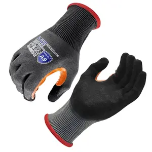 FJDZ SAFETY A9 Cut Resistant Work Gloves 18 Gauge Ultra-light Foam Nitrile Coated Touchscreen ANSI A9 Cutting Glove with Anti-Slip Grip and Lightweight Design