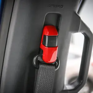 Seat Safety Belt Cover Trim Bezels, ABS Material Carbon Fiber Finish Covers for Ford F150 2015-2020 Car Interior Accessories