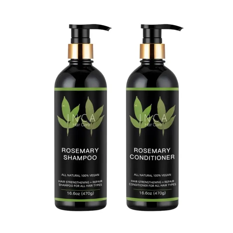 INCA Rosemary Shampoo & Conditioner Set - All Natural, 16.6 oz (470g) Each, Suitable for All Hair Types.