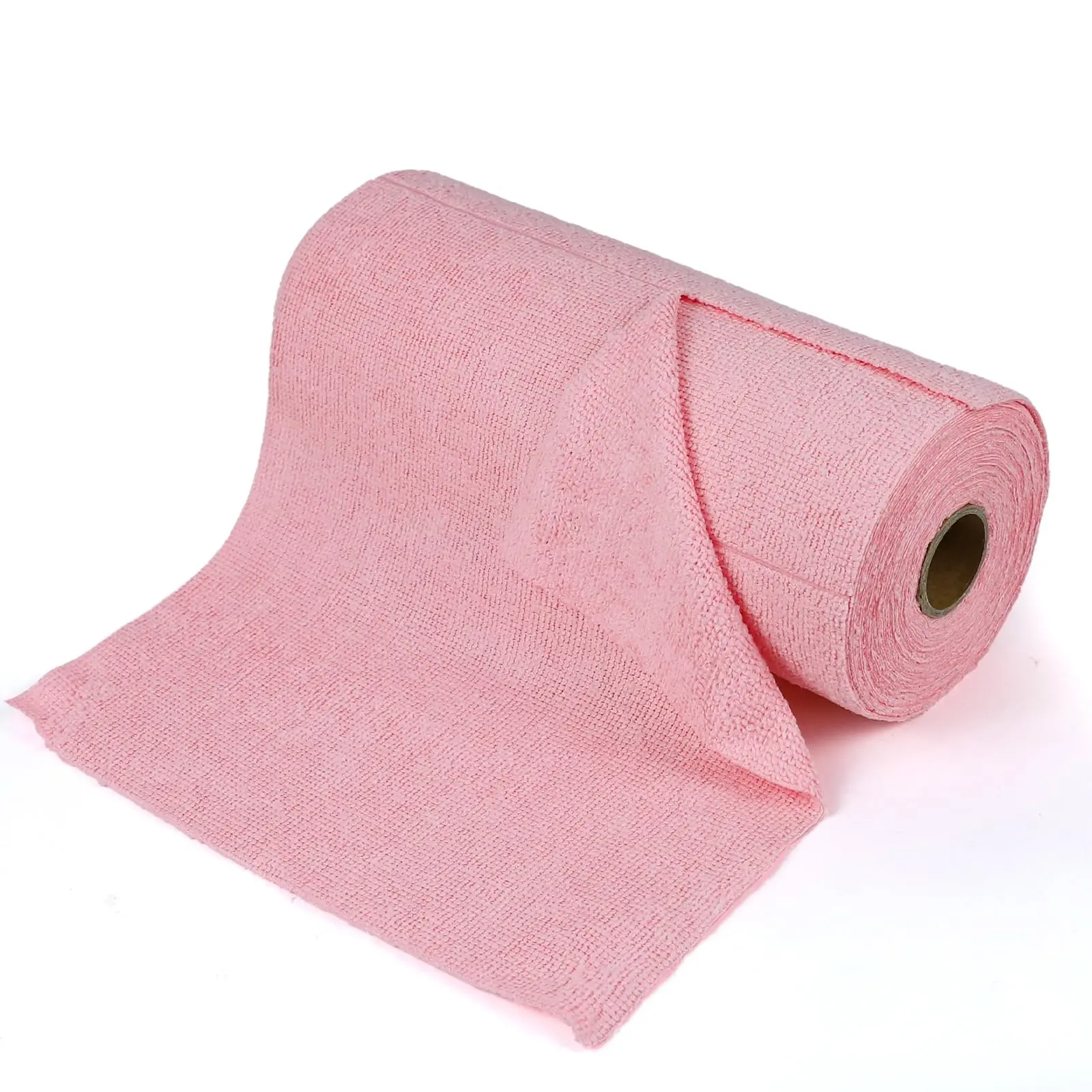 Microfiber Cleaning Cloth Rolls, 20-Pack, 10x10 Inches, Lint-Free | Tear-away design, lint-free, washable, scratch-free, ultra-absorbent, for dish cloths and household cleaning, Pink color
