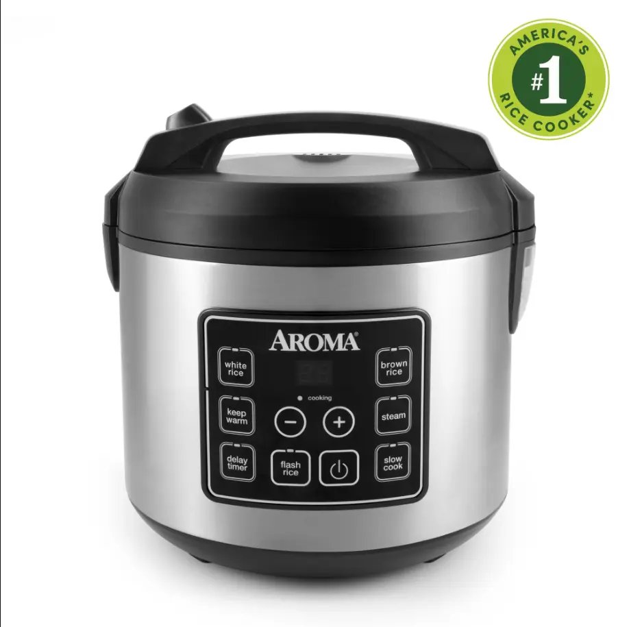 AROMA 20-Cup Digital Rice Cooker & Food Steamer with Bonded Granite Nonstick Ceramic