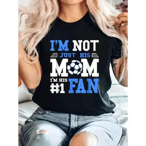 100% Cotton Soccer Mother Number 1 Fan - Soccer Mom T-Shirt graphic shirt women