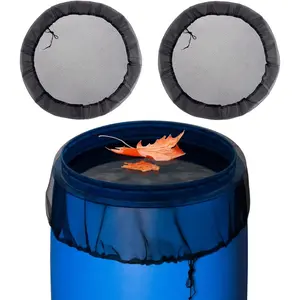 Mesh Cover for Rain Barrels - 2pcs 39in Rain Barrel Netting with Drawstring, Water Collection Buckets Tank Protector Screen for Preventing Fallen Leaves in Outdoor Garden Eaves