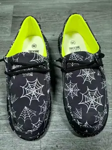 Halloween Unisex Casual Shoes, Breathable Lightweight Canvas Sneakers, Round Toe Slip-On, Slip On Style, Eva Sole, Outdoor Walking Running Driving