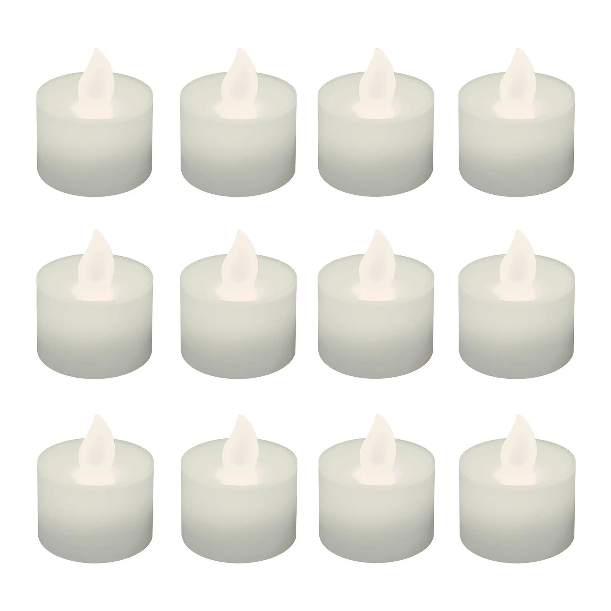 LumaBase B/O Tea Light Candles, Soft White- Set of 12