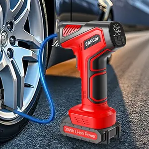 Wireless tire air pump for fast inflation. Portable car tire air pump with emergency lighting and digital display. Multifunctional tire air pump suitable for cars, motorcycles, swimming rings, inflatable boats, etc. Vehicle Tire Inflator