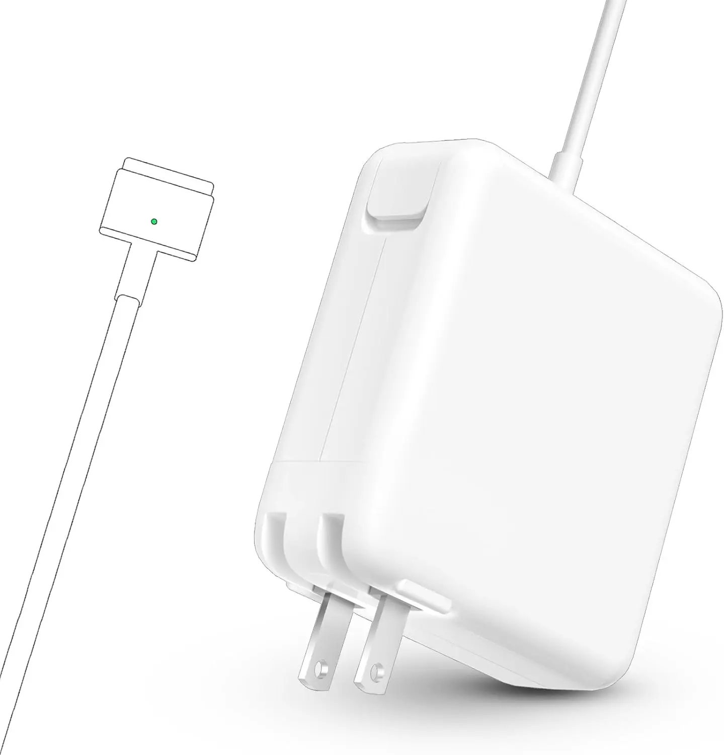 85W MacBook Pro Charger, Fast-Charging Power Adapter with Replaceable AC 2T-Tip Connector, Compatible with 13-15" MacBook Pro & Air Retina Models (Mid-2012 and Later)
