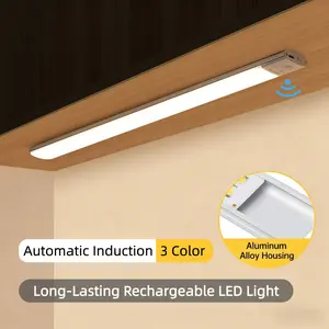 Wireless Motion Sensor Lights Rechargeable Type-C LED Under Cabinet Night Light for Kitchen Closet Stairs Bedroom 3 Color Temperatures