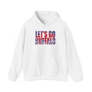 Let's Go Buffalo Football Hooded Sweatshirt Gildan Buffalo Bill Hoodie Gift for Buffalo Fan Gift Bills Football Pullover Buffalo NY Hooded Sweatshirt