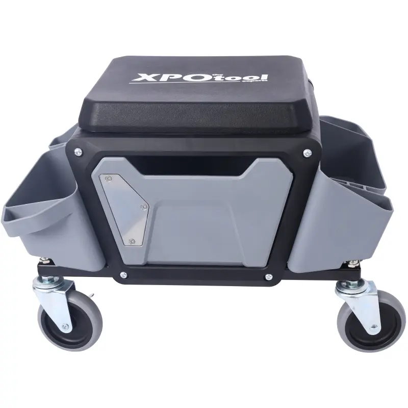 Gray Heavy-Duty Mechanic Rolling Stool with Mechanic Tools, 330lbs Load Capacity, Soft Rubber Cushion, for Workshop, Garage Workers & Auto Repair Use