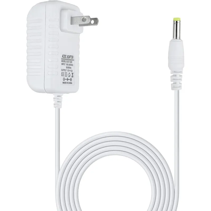 15W Compact Efficient Charging Power Adapter Compatible with Echo Dot (3rd, 4th, 5th Generation) and Echo Pop, Smart Speaker & TV Cube, 2-Meter White Wall Plug Power Cable Charger Adapter