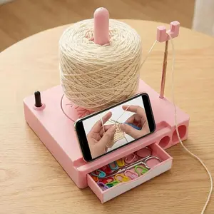 Multifunctional portable spool holder spinning machine, mobile phone holder for viewing tutorials, Cell Phone Stand, detachable spool box, crochet organizer