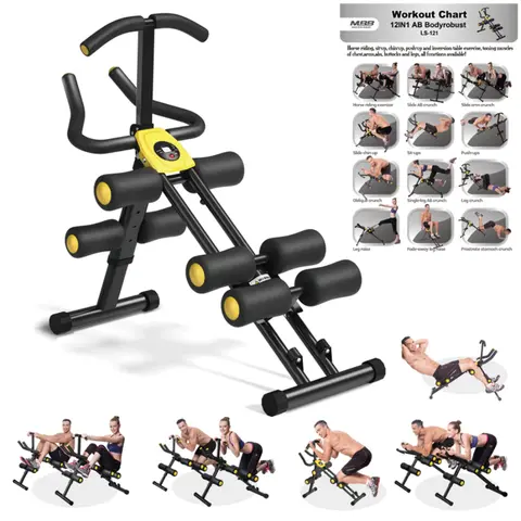 Magic BB Foldable Ab Workout Equipment for Home Gym, Squat machine For Abs, Ride & Rowing Machine for Botty Glutes Butt Thighs,Core Strength Trainer for Full Body Exercise ,High-Intensity Sit Up&Push Up Machine Summervibes