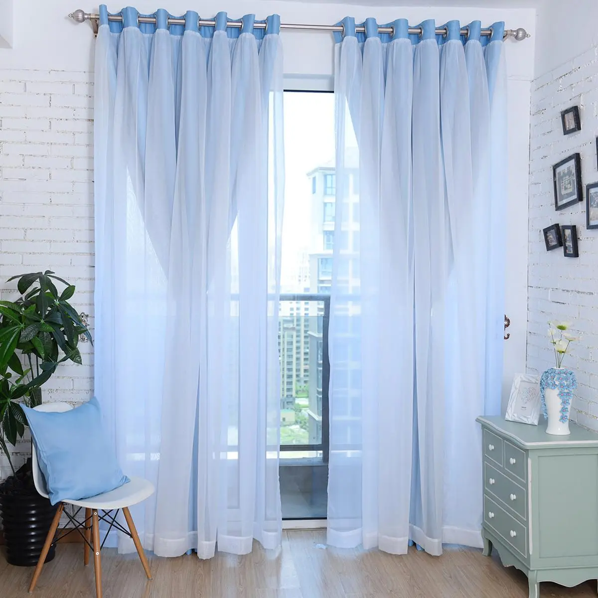 Double Layer Curtain, Modern Simple Window Curtain, Home Decorative Curtain for Living Room Bedroom, Home Decor Supplies, Decoration Items, Interior Decorations