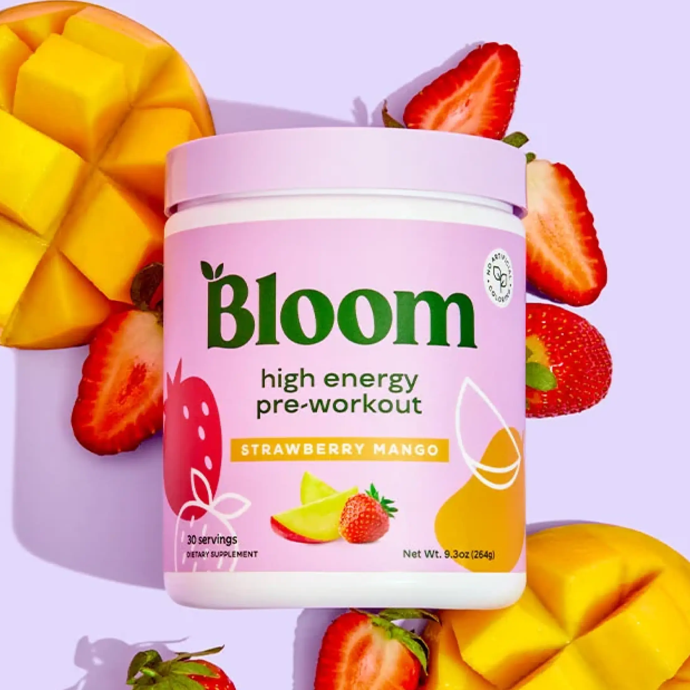 Bloom Nutrition High Energy Pre-Workout Powder (30 Servings) - Natural Caffeine, Amino Acids & Focus Support for Endurance