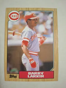 Barry Larkin 1987 TOPPS Baseball Card - Vintage Collectible Sports Memorabilia