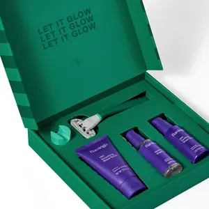 Flamingo Holiday Gift Set with Mini Glow Shave Collection - 3-Step Routine for Soft Smooth Radiant Skin - TSA Friendly Bottles - Stainless Steel Blades - No-Slip Grip Handle