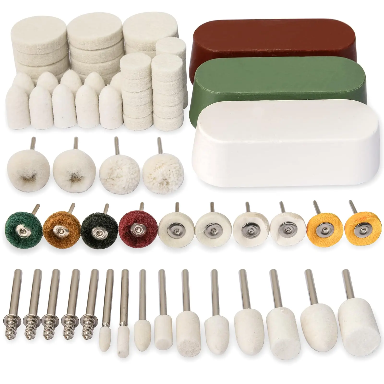 72Pcs Polishing Buffing Wheel Kit for Dremel - Multi-Shape Rotary Tool Accessories with Polishing Compound - Professional Abrasive Set for Metal, Jewelry & Auto