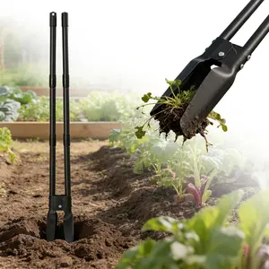 Hole Digger 4.5FT Heavy Duty Hole Digger with Dual   Professional Manual Hole Digger Tool for Gardening Transplanting Fence Installation Construction