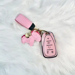 For Chevy Key Fob Cover with Keychain,Soft TPU Key Case Shell Full Protection for 2016-2021 Chevy Equinox Malibu Camaro Cruze Blazer Traverse Trax 5 Button Holder