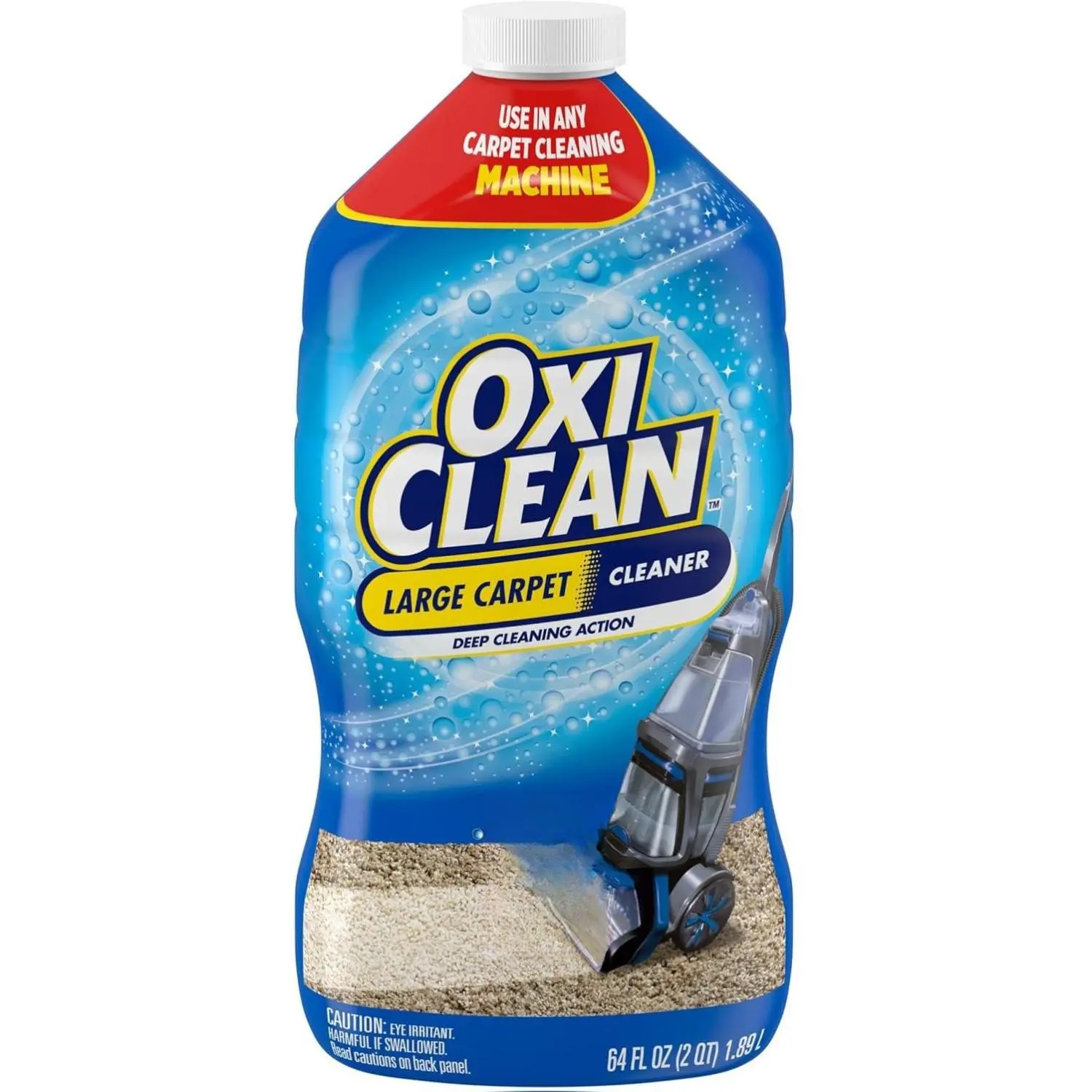 OxiClean Large Carpet Cleaning Detergent Liquid Solution for Steam Cleaning Machines, 64 fl oz Household Cleaner Spray