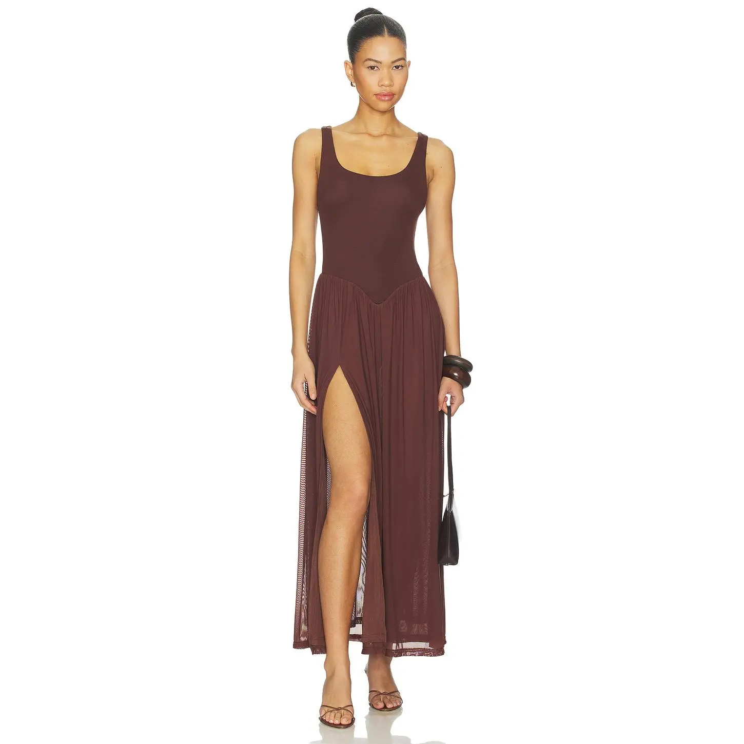 MADISON THE LABEL Inessa Dress in Chocolate