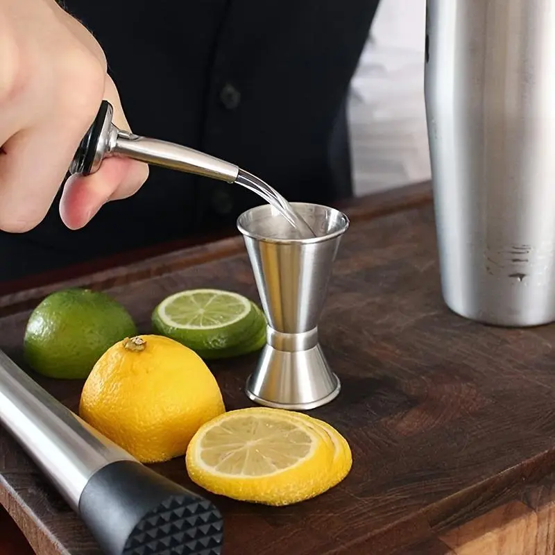 Stainless Steel Double-head Measuring Cup, 1 Count Bartender Measuring Device, Wine Measuring Device, Kitchen Utensils & Gadgets, Kitchenware
