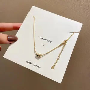 Korean Version of Geometric Bean Hip-hop Necklace Creative Design Silver Bean Clavicle Chain Temperament Fashion Necklace