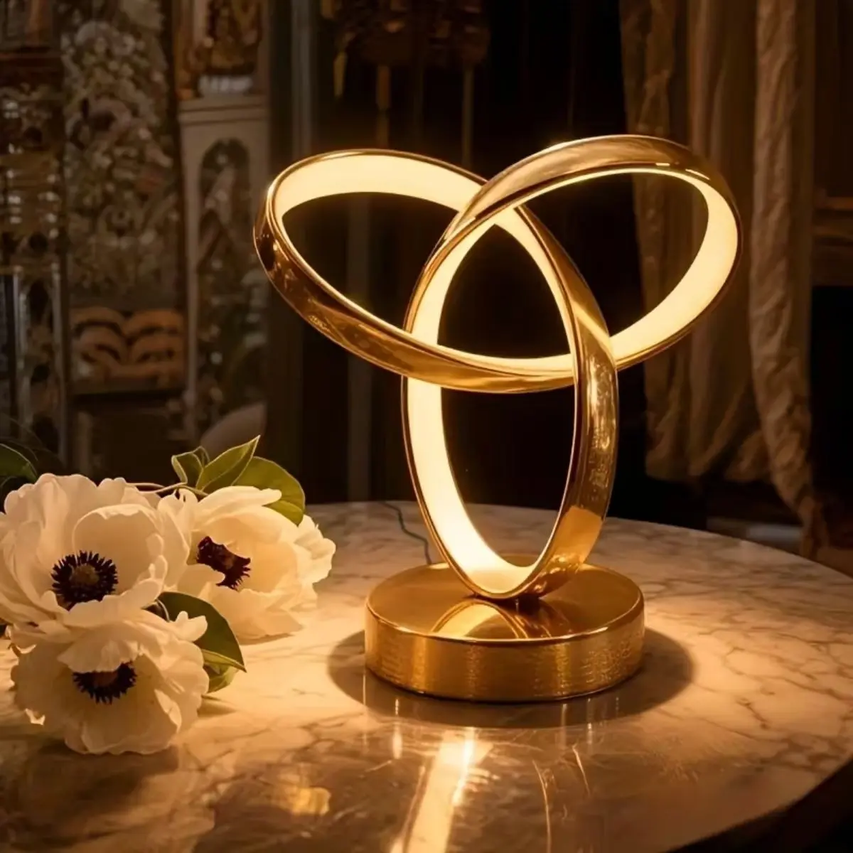 Modern LED Clover Table Lamp, Bedside Light, LED Mood Light, Three-Color Dimmable, Adjustable Lighting, USB Powered, Ideal for Bedroom, Dining Room, Living Room, Bedroom Decor Lamp, Gift, Decorative Lamps, Decoration Lamp