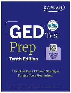 GED Test Prep, Tenth Edition (2026): Includes a Diagnostic Pretest, 2 Full Length Practice Tests, 1000+ Practice Questions, and 40+ on the internet Videos -- Kaplan Test Prep - Paperback