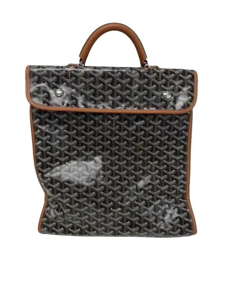 Pre-owned Goyard Coated Canvas Backpacks Black Brown Goyardine Saint Leger Backpack R26050391