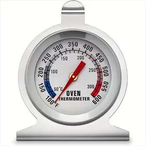 1pc oven/oven thermometer, 50-300°C/100-600°F.430 stainless steel material, high temperature resistant glass, automatic induction, accurate temperature measurement.Suitable for kitchen, cooking, baking.