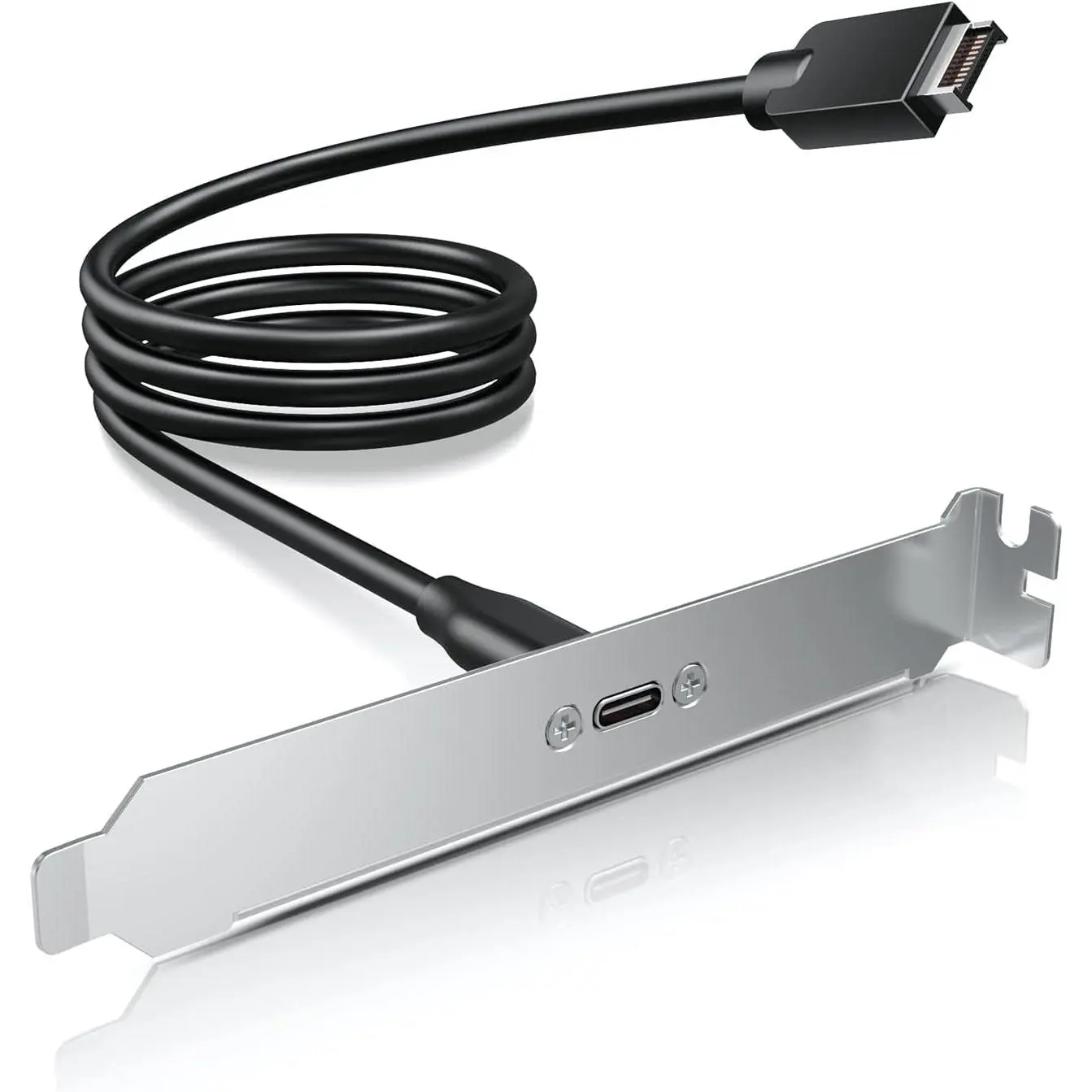 20Gbps USB 3.2 Gen 2x2 USB-C Front Panel Type-C Adapter, Motherboard Header Extension , USB-C to USB3.2 Type-E Key-A 20-Pin Connector with PCIe Bracket, 23.6 in [G-AD-ETC-10G]