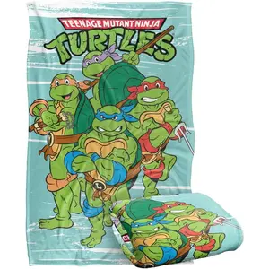 Teenage Mutant Ninja Turtles TMNT Turtle Group Silky Touch Super Soft Throw Blanket, 36x58-280GSM