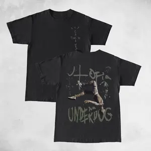 Travis Cactus Underdog Double Sides Front And Back Premium T-Shirt Cotton Unisex Shirt Rap Shirt Rapper Rap Tee Hiphop Shirt Music Tour Merch Gift for Him Gift For Her Vintage Y2K Hoodie Sweatshirt