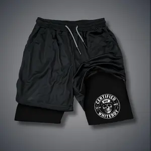 [Viral]  80s 90s Double-Layer Sports Shorts Graphic Shorts Black Camo Streetwear Shorts Men Outfits Men Vacation Outfits Shorts