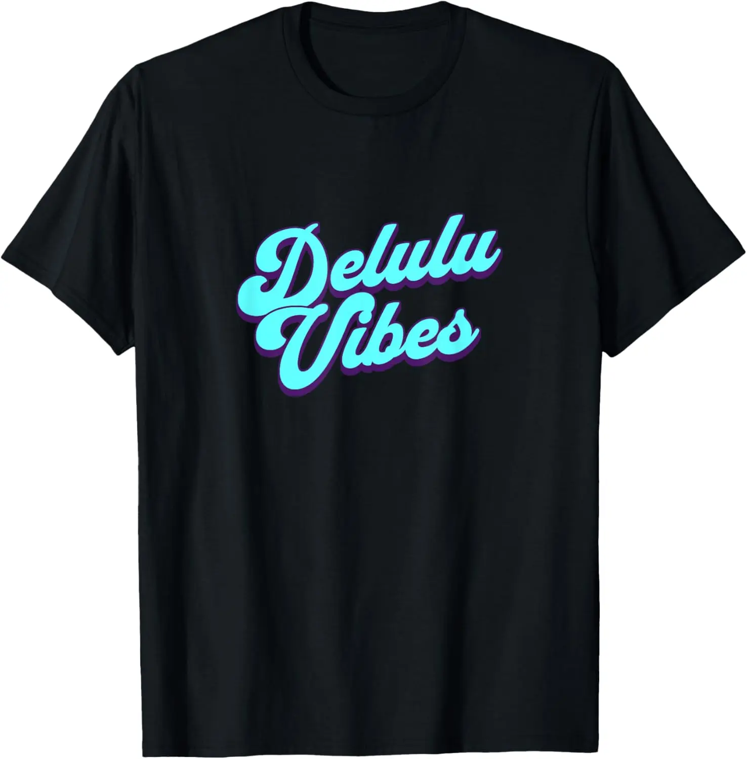 Funny Delulu Vibes Joke T-Shirt Pure Cotton Graphic Tees Menswear Top: Gifts for Men & Women, Fitness, Natural