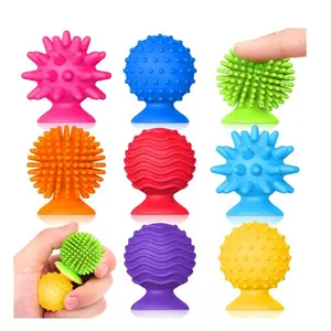 8 Pack Sensory Fidget Toys for Kids & Adults – Quiet Textured Suction Cup Autism Sensory Toys, Squishy Stress Relief Travel Toys for Classroom & Calm Down Corner