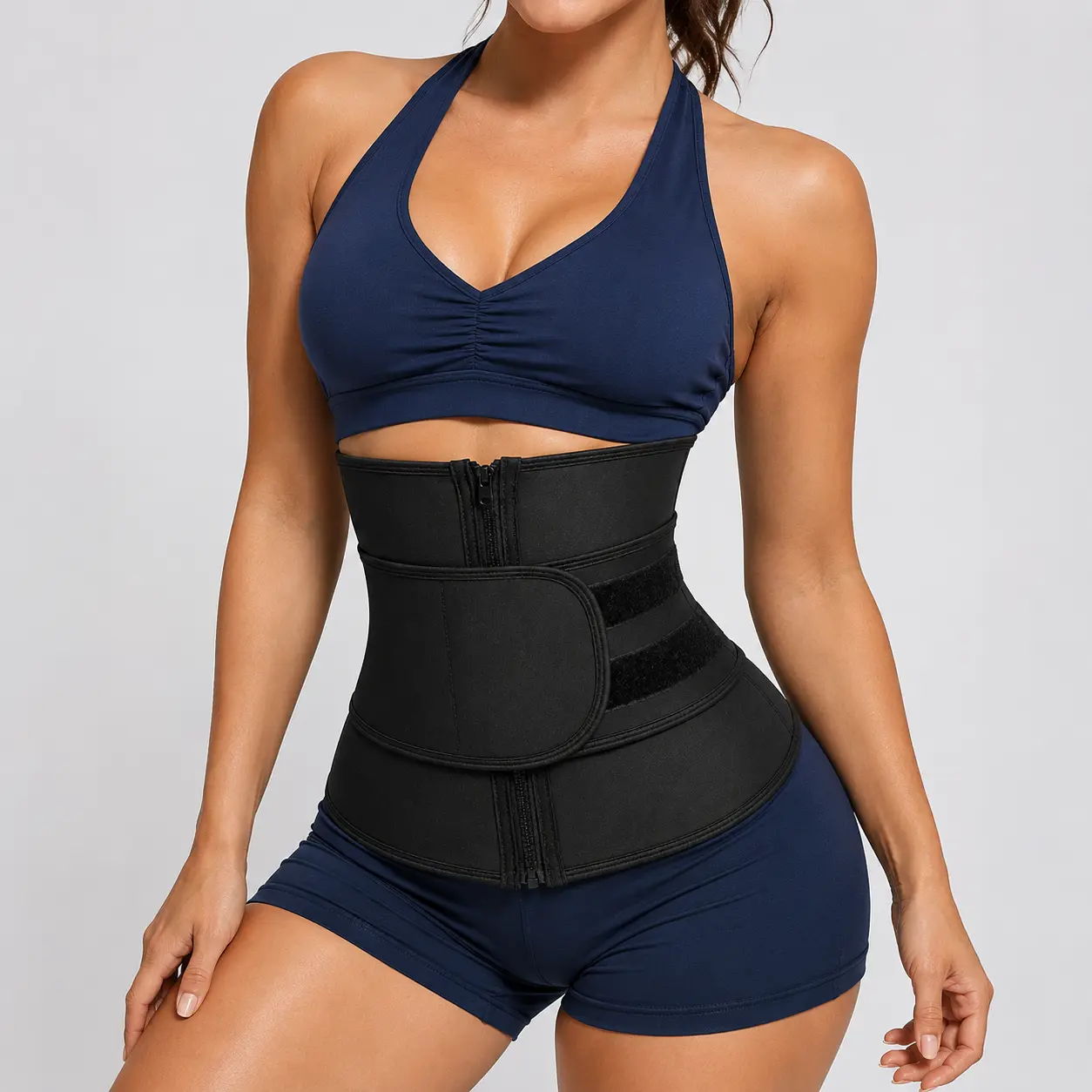 Women's Waist Trainer Shapewear Sport Belt - Front Zipper Lightweight Neoprene Cincher, Abdominal Control Belt with Waist Support, Layered Fit for Workouts & Under Clothing Body Shaper Girdles Compression Faja