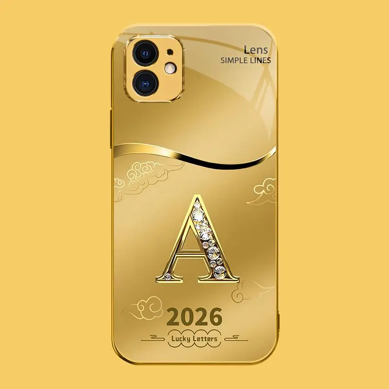 Suitable for [iPhone 11] high-end phone case🤩，choose from 26 letters of the English alphabet, each with an exquisite auspicious cloud pattern to bring you good luck YM99