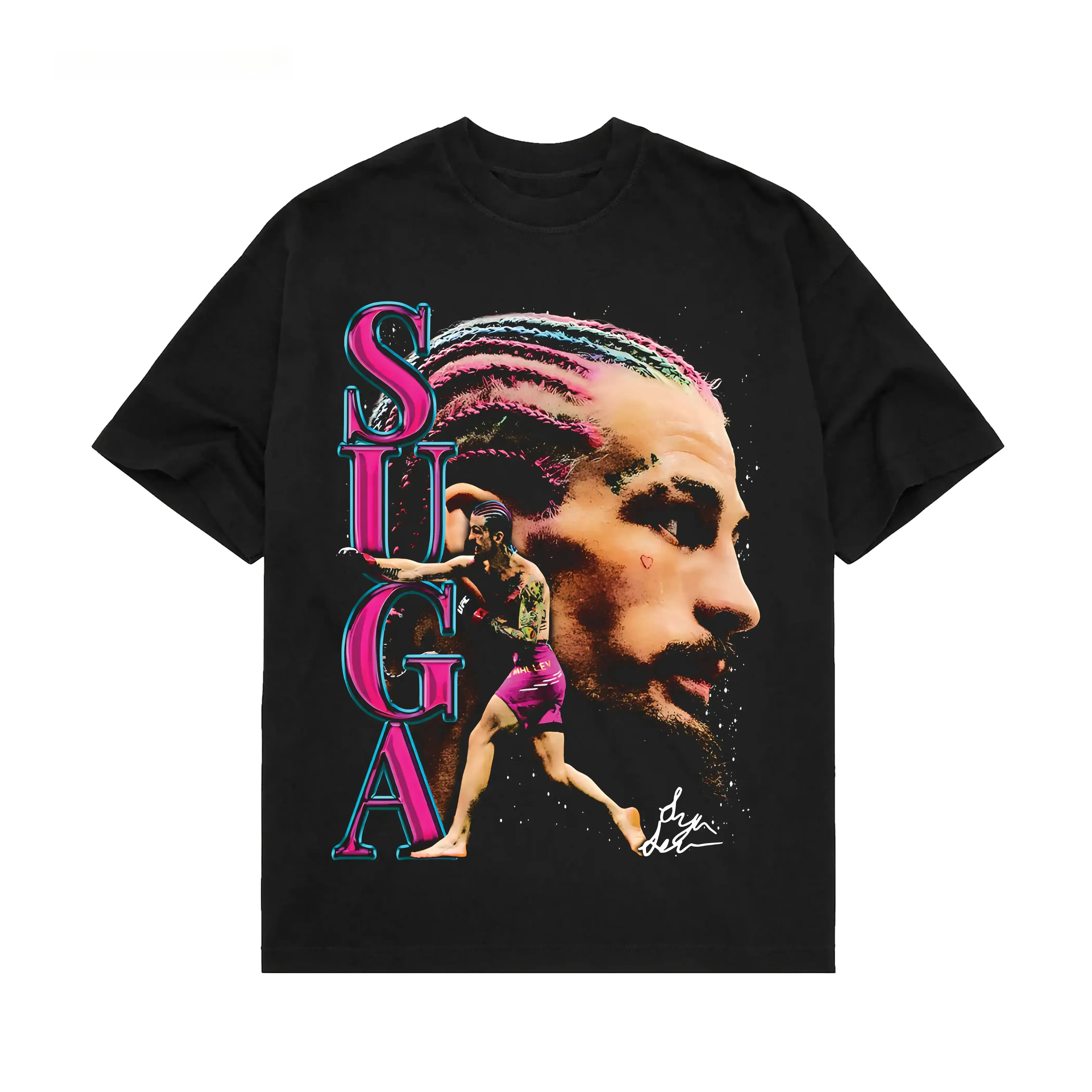 Men's SUGA "Sugar Sean" O'Malley Vintage UFC MMA Graphic Round Neck T-Shirt - Relaxed Fit Menswear Sportswear Athletic Streetwear Top, Gym Wear Gift for Fighters, Clothes
