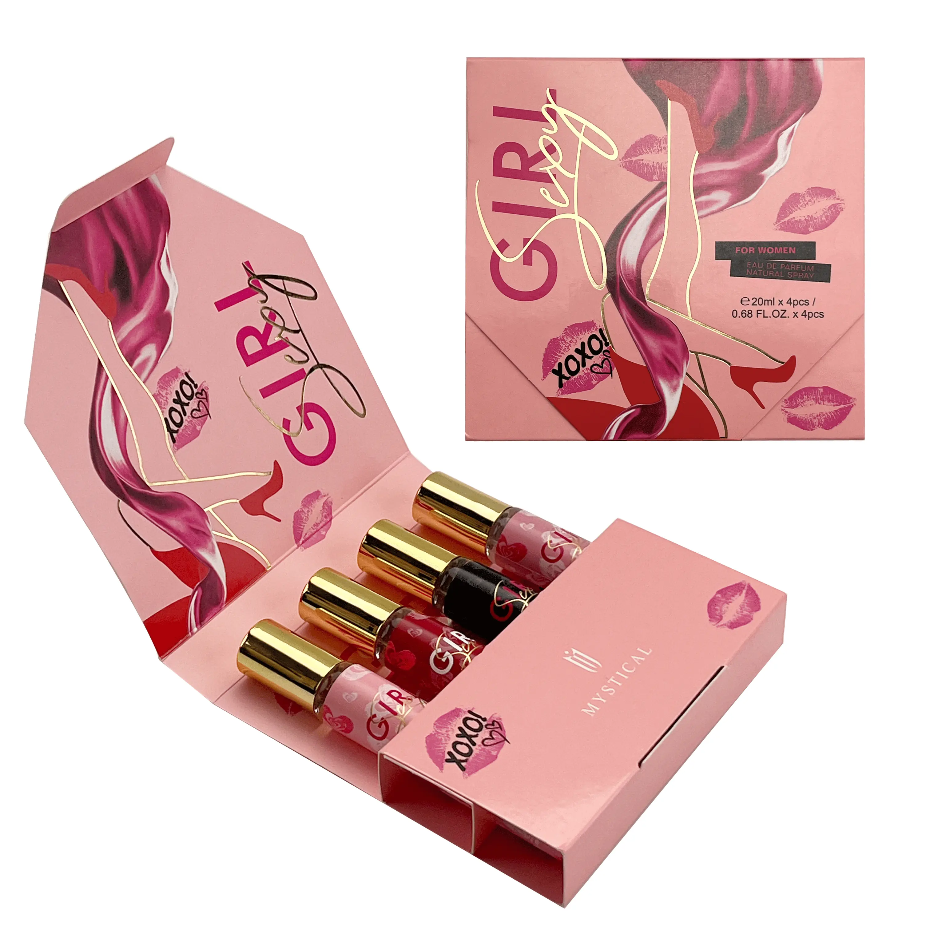 Women's mini perfume set - Floral and fruity,honey Rose scent Fragrance - Daily use,dating,working,Thanksgiving Christmas Valentine's Day Gift Set - 20ml*4