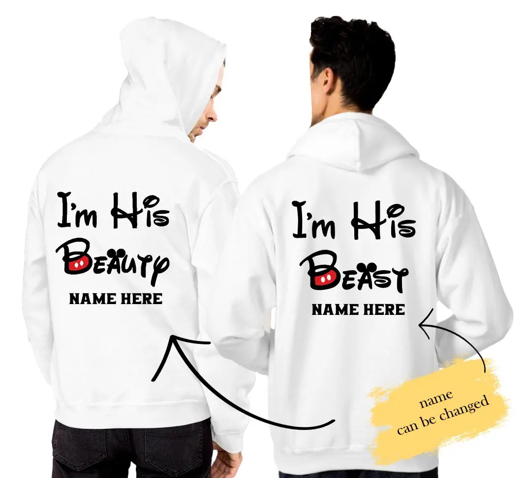 Personalized Gay Matching Couple LGBT Shirts, I'm His Beauty Beast LGBT Couple Shirts, Matching Lesbian Shirts, Gay Couple Shirts, LGBT Couple Shirt, Pride Shirt Cotton Womenswear