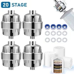Dazone 20 Stage Shower Head Filter with Cartridge Reduces Dry Skin Dandruff Eczema & Hair Loss High Output Hard Water Softener to Remove Chlorine Fluoride & Heavy Metals